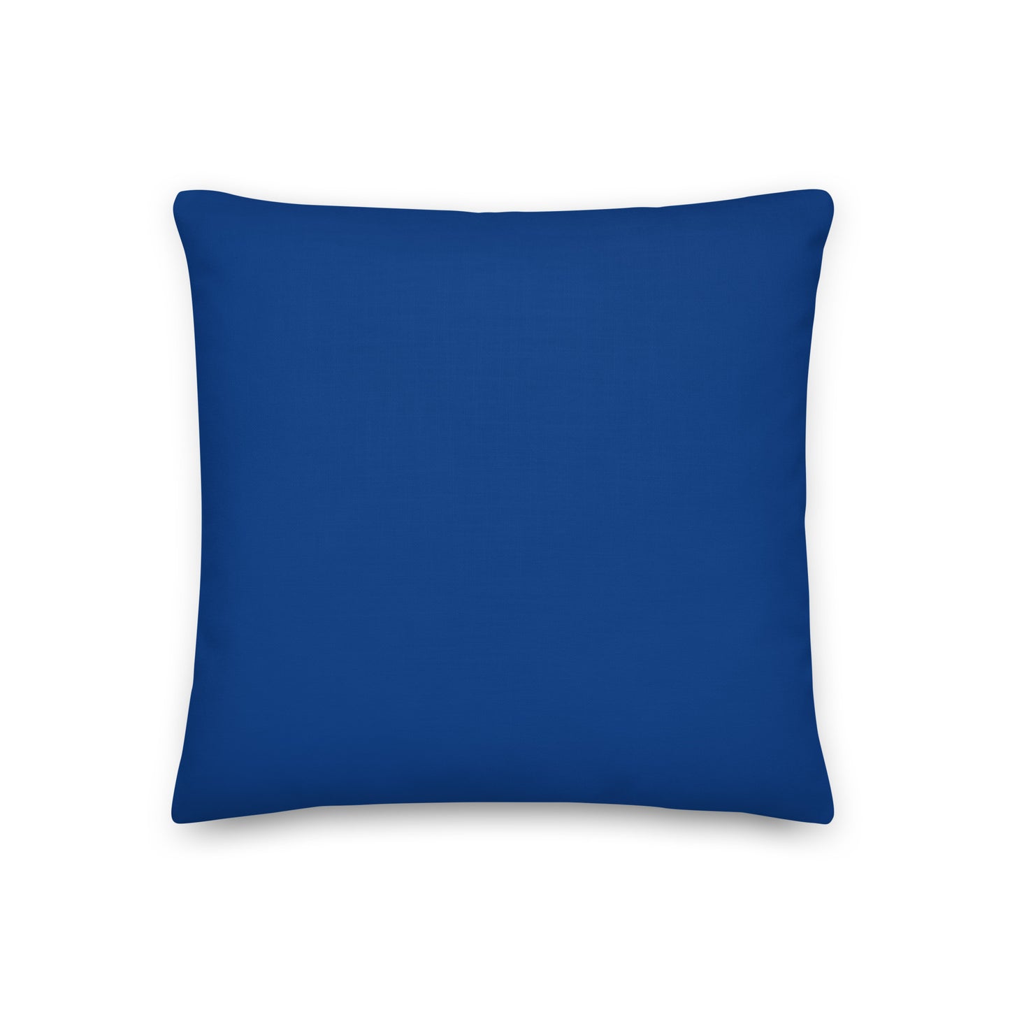 Back of pillow. Medium blue.