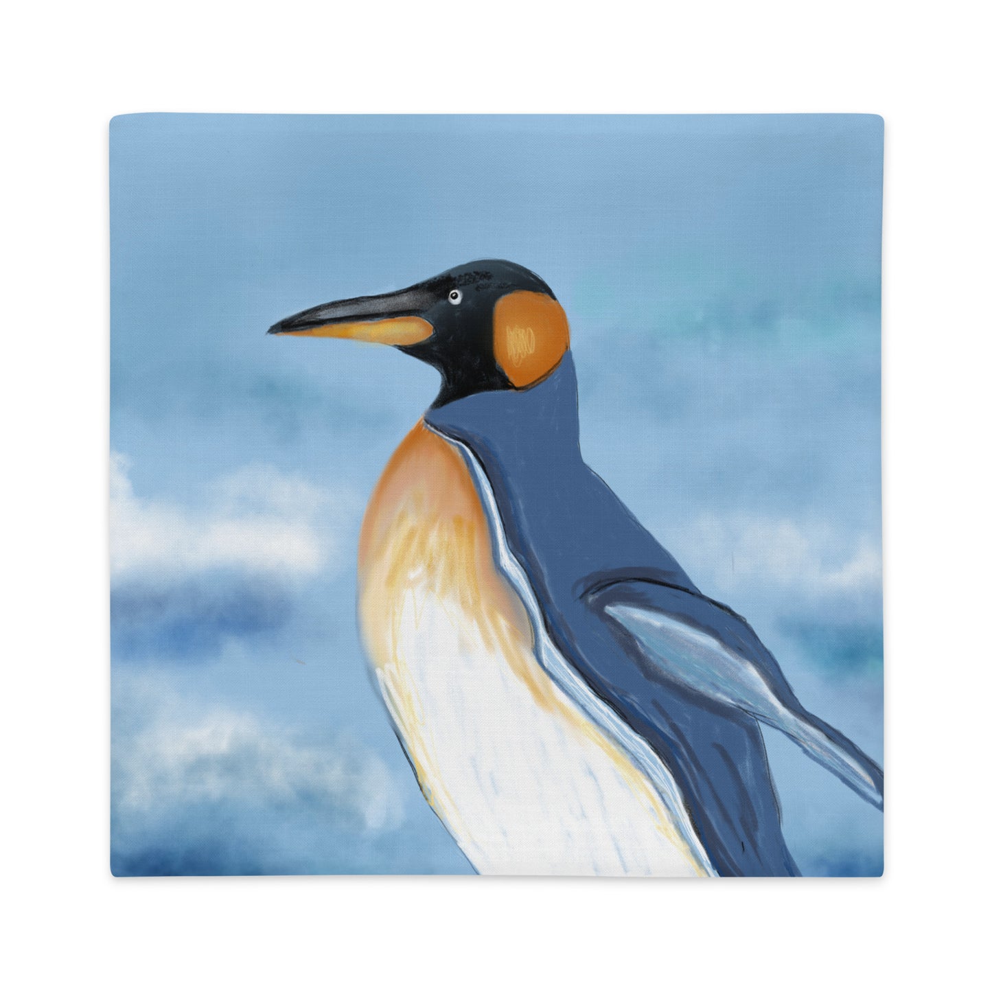 Emperor penguin design on a pillow case