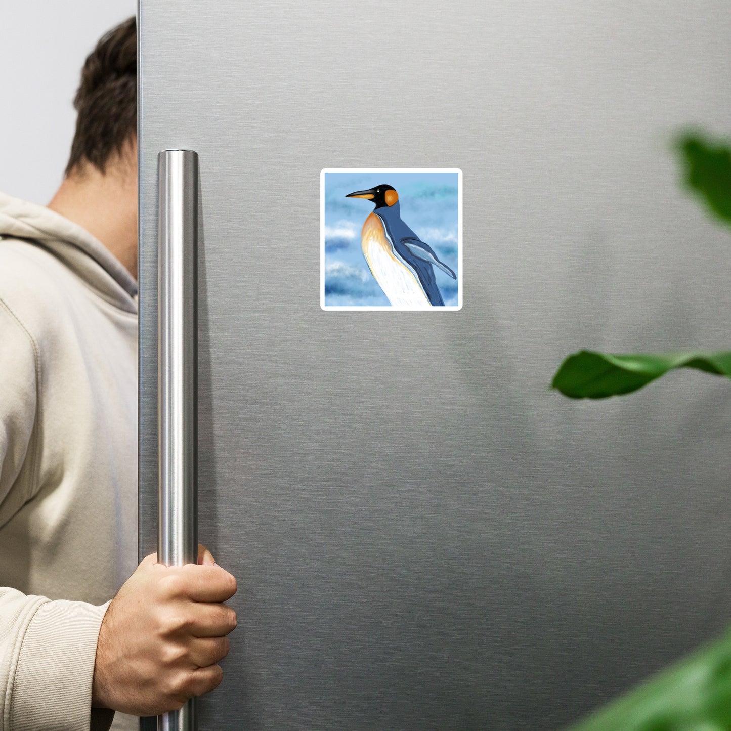 Premium magnet, penguin spirit animal design. Looks great on refrigerator door. Durable.