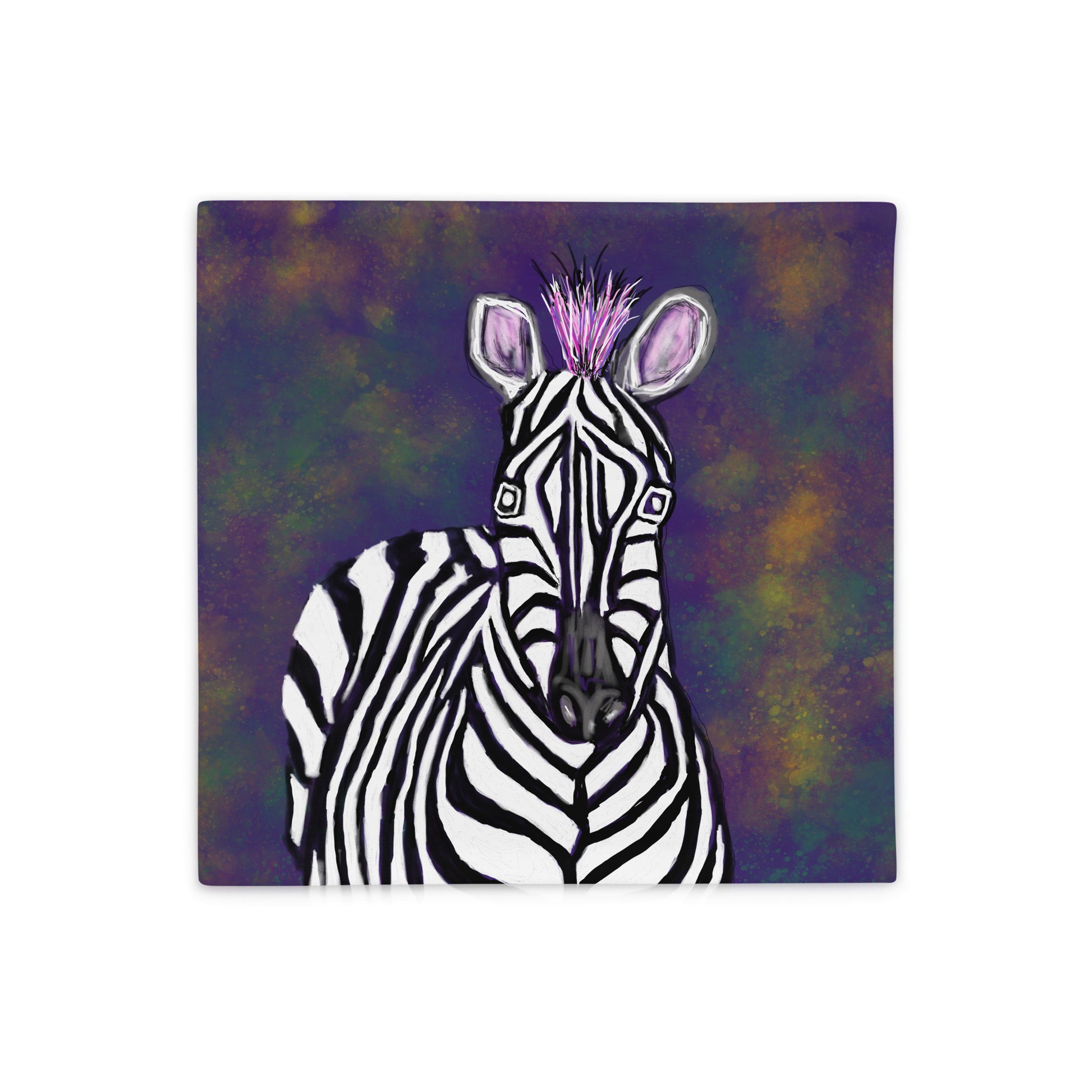 Original zebra design on the front cover of a pillowcase.