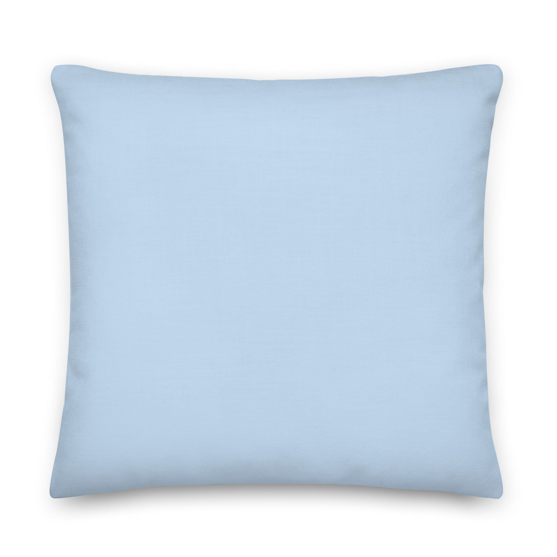 Shows pale blue back cover of whale throw pillow