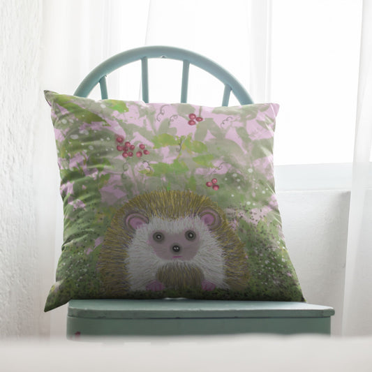 Spring Hedgehog Pillow Cover — Gentle Grounding Spirit