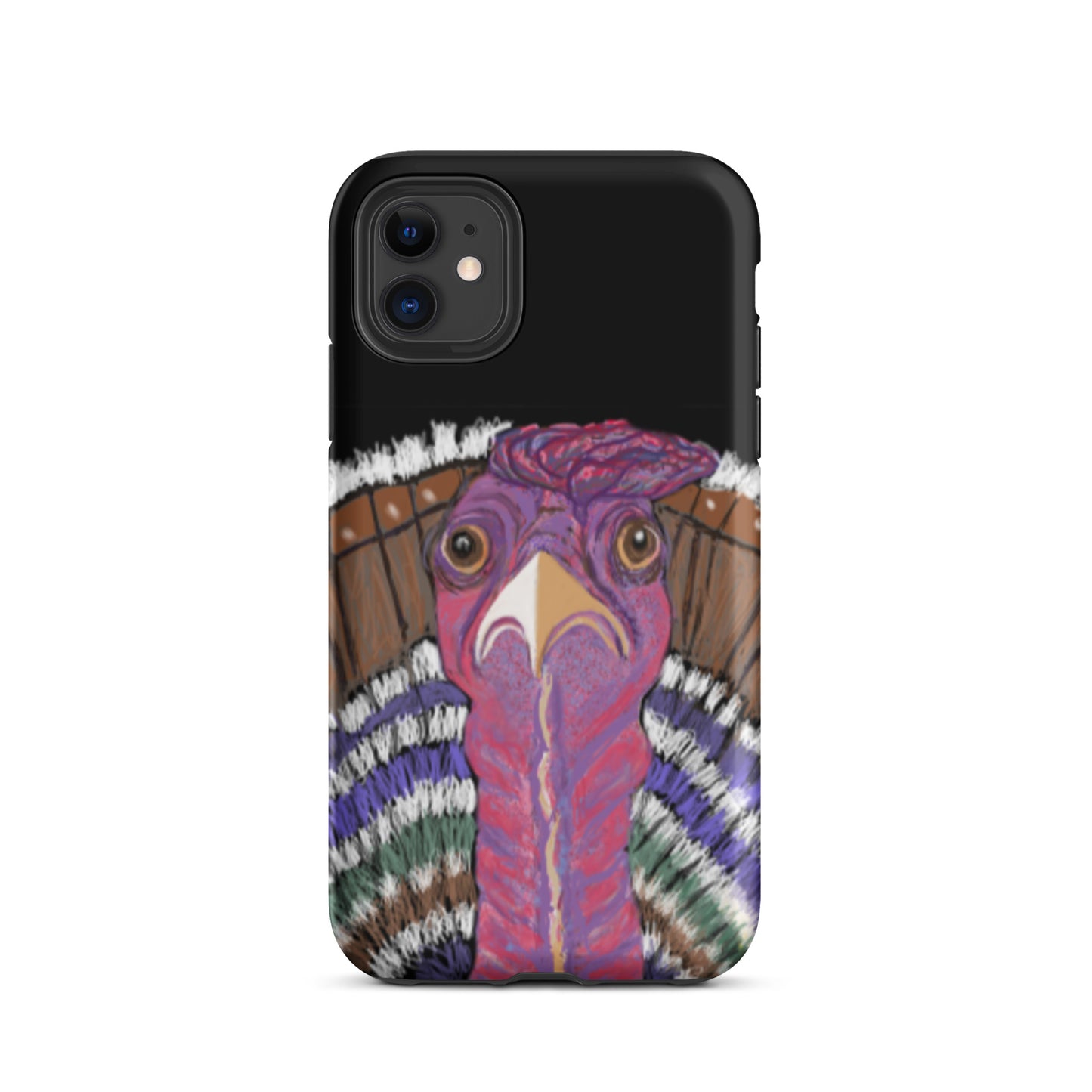 iPhone case. Sizes for most models. Fun turkey design. Symbol of giving thanks, for abundance. Tough case protects against impact.