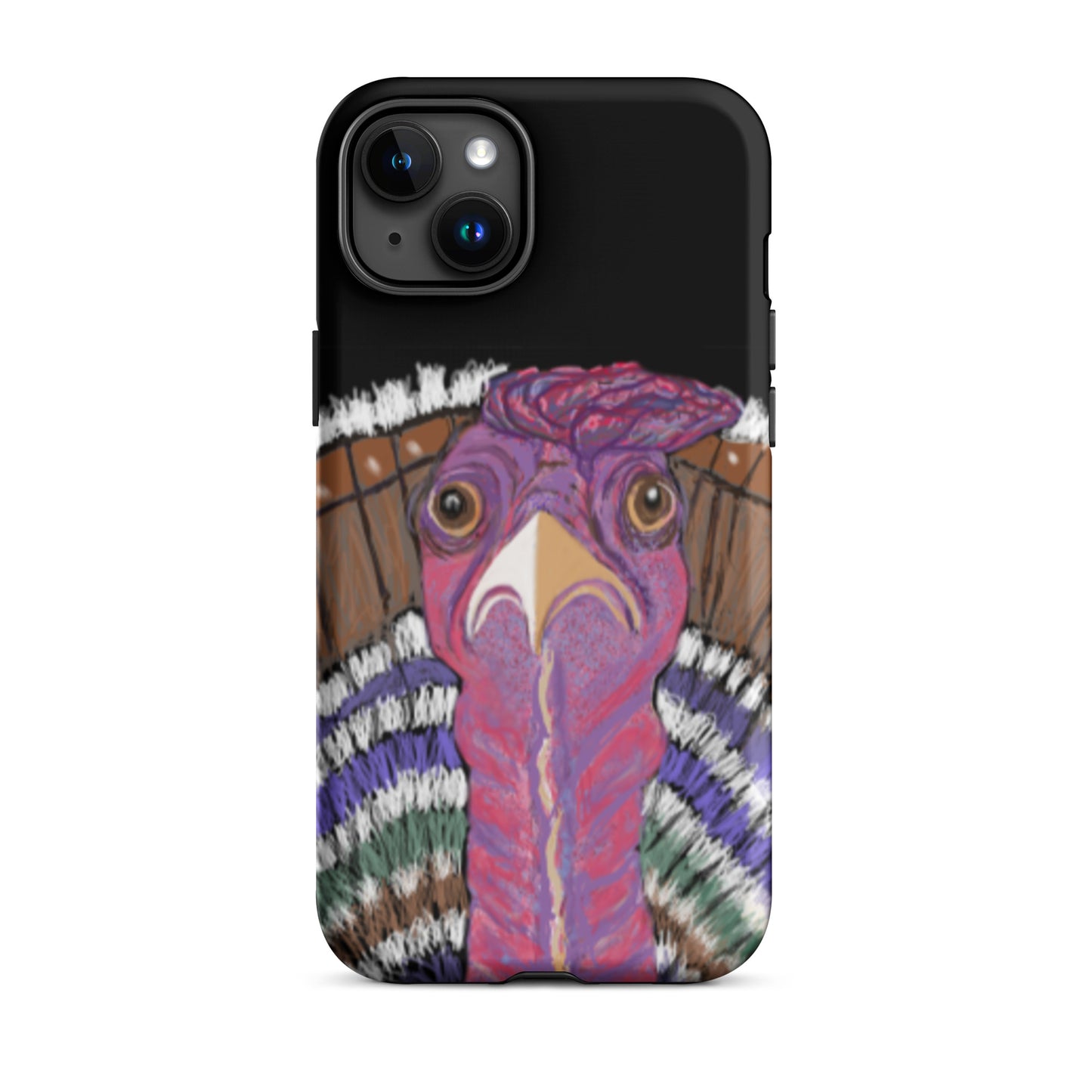 Phone case. Sizes for most models. Fun turkey design. Symbol of giving thanks, for abundance. Tough case protects against impact.