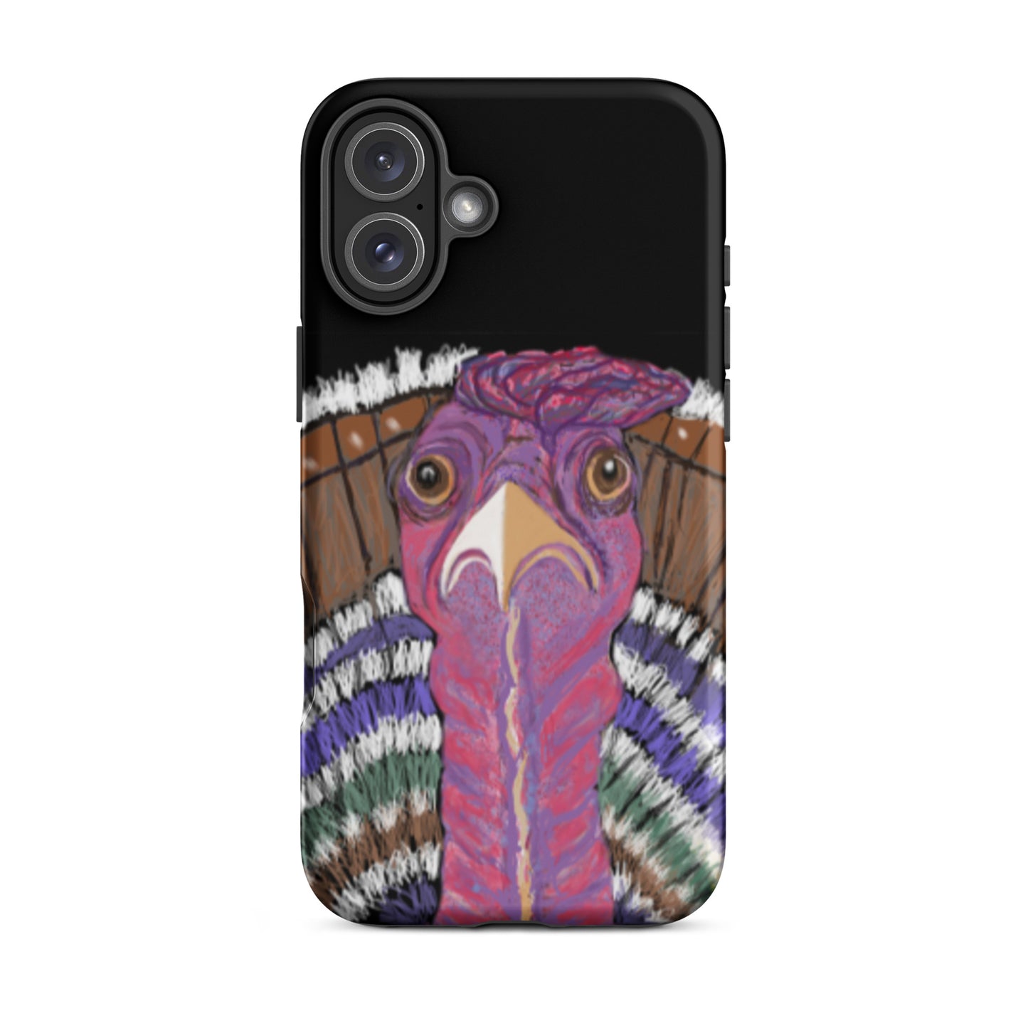 Phone case. Sizes for most models. Fun turkey design. Animal spirit for giving thanks, for abundance. Tough case protects against impact.