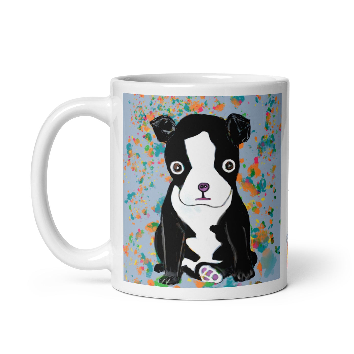 Start your day with loyal companionship. The Boston Terrier Spirit Mug features original artwork of the beloved breed, symbolizing loyalty, charm, and cheerfulness. Perfect for Boston Terrier fans, dog lovers, or anyone who cherishes the joyful bond of a faithful friend.