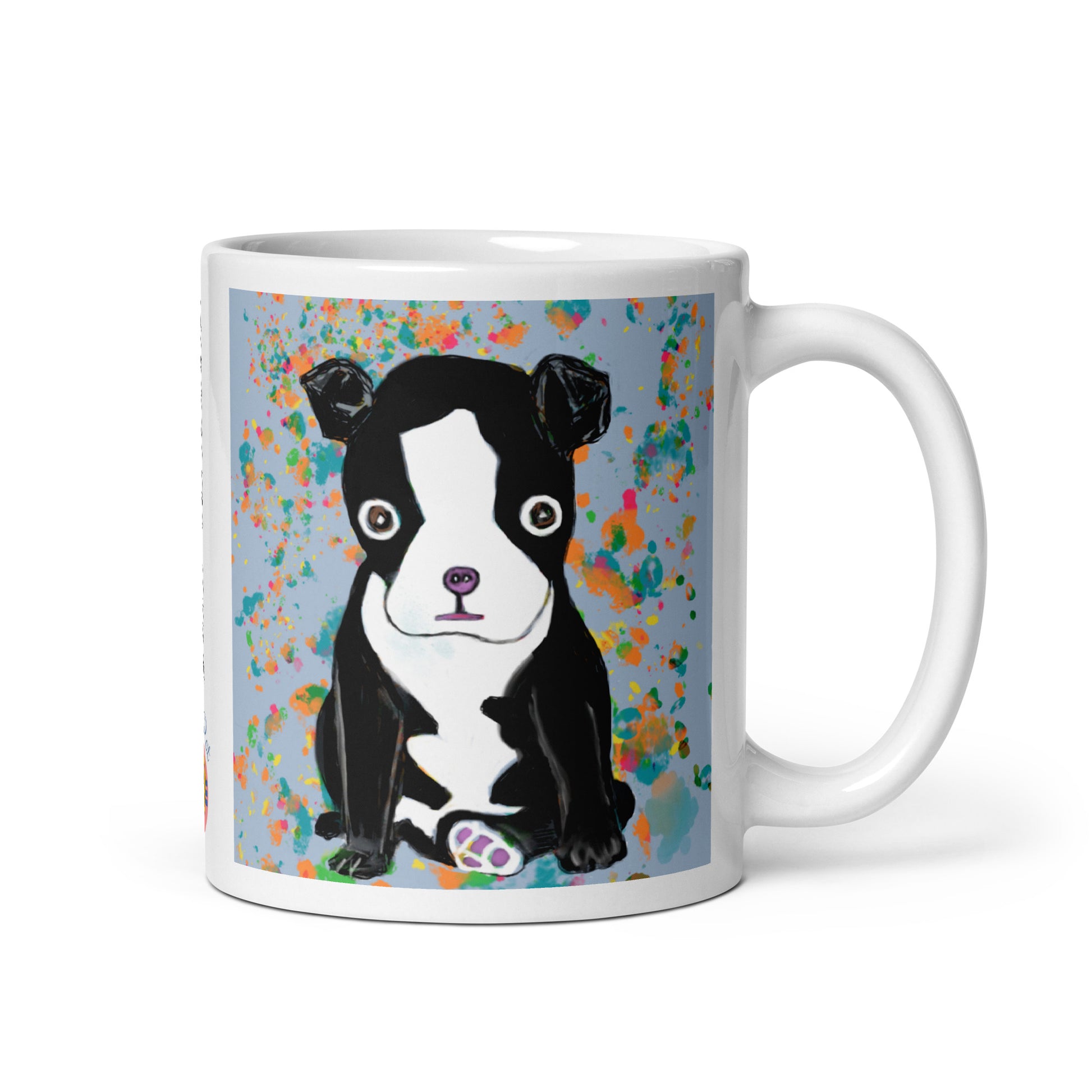 Start your day with loyal companionship. The Boston Terrier Spirit Mug features original artwork of the beloved breed, symbolizing loyalty, charm, and cheerfulness. Perfect for Boston Terrier fans, dog lovers, or anyone who cherishes the joyful bond of a faithful friend.
