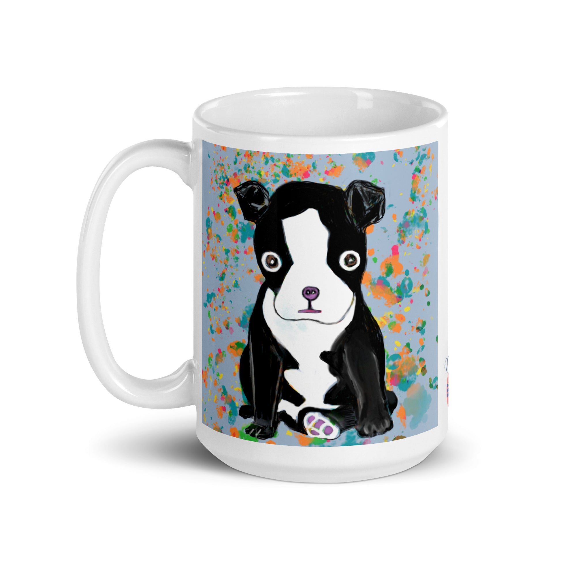 Start your day with loyal companionship. The Boston Terrier Spirit Mug features original artwork of the beloved breed, symbolizing loyalty, charm, and cheerfulness. Perfect for Boston Terrier fans, dog lovers, or anyone who cherishes the joyful bond of a faithful friend.