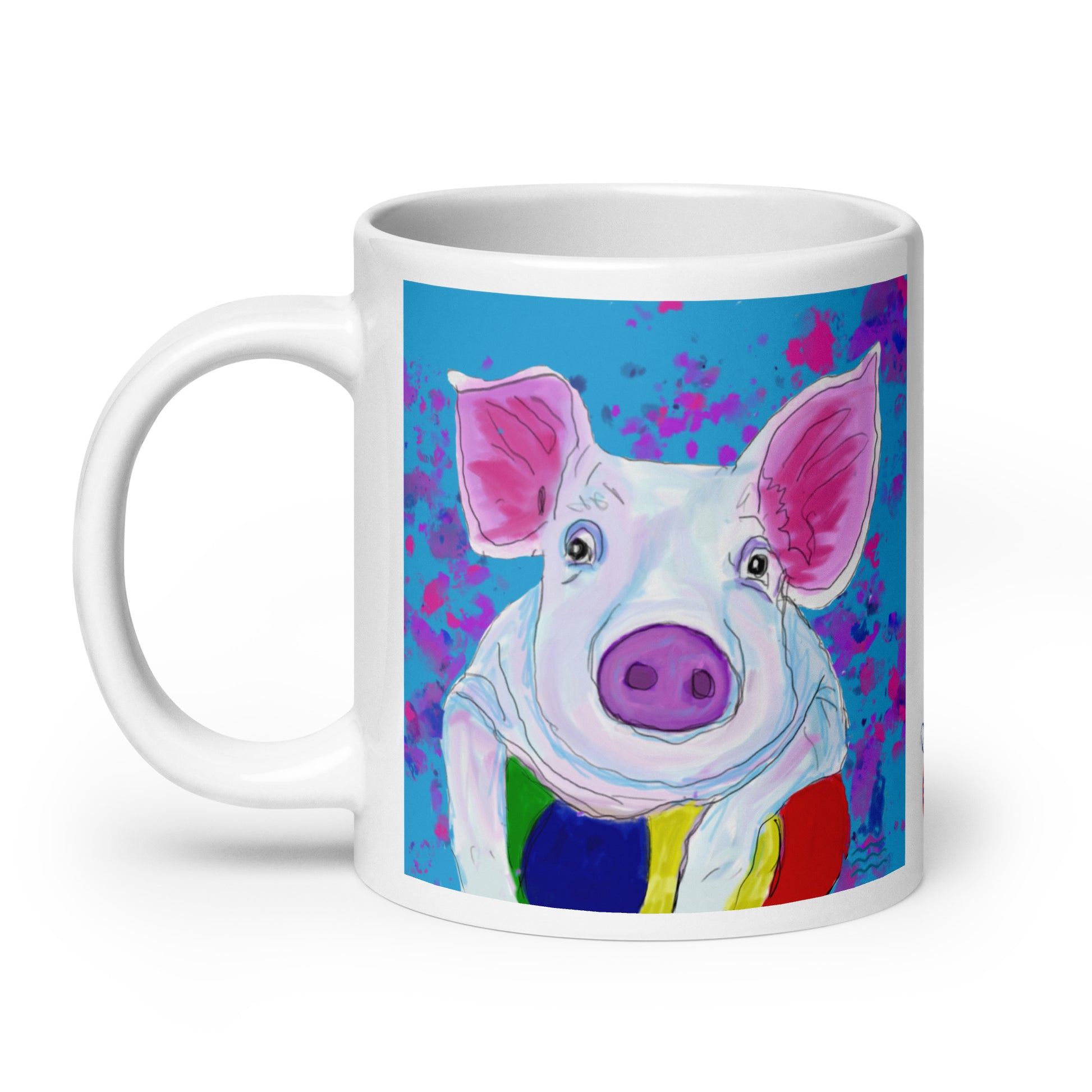 Pig Spirit on a ceramic mug to invite abundance, playfulness, and grounding.
