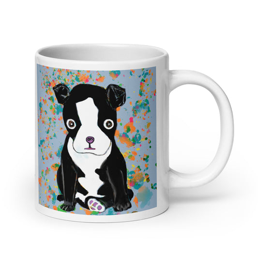 Start your day with loyal companionship. The Boston Terrier Spirit Mug features original artwork of the beloved breed, symbolizing loyalty, charm, and cheerfulness. Perfect for Boston Terrier fans, dog lovers, or anyone who cherishes the joyful bond of a faithful friend.