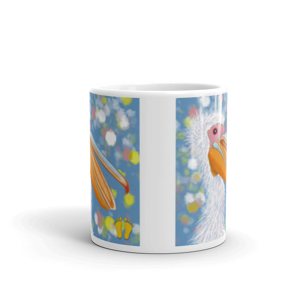 These creative and original coffee mugs have the bird image on both sides of the mug. Side view shown here.